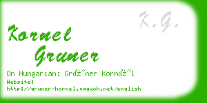 kornel gruner business card